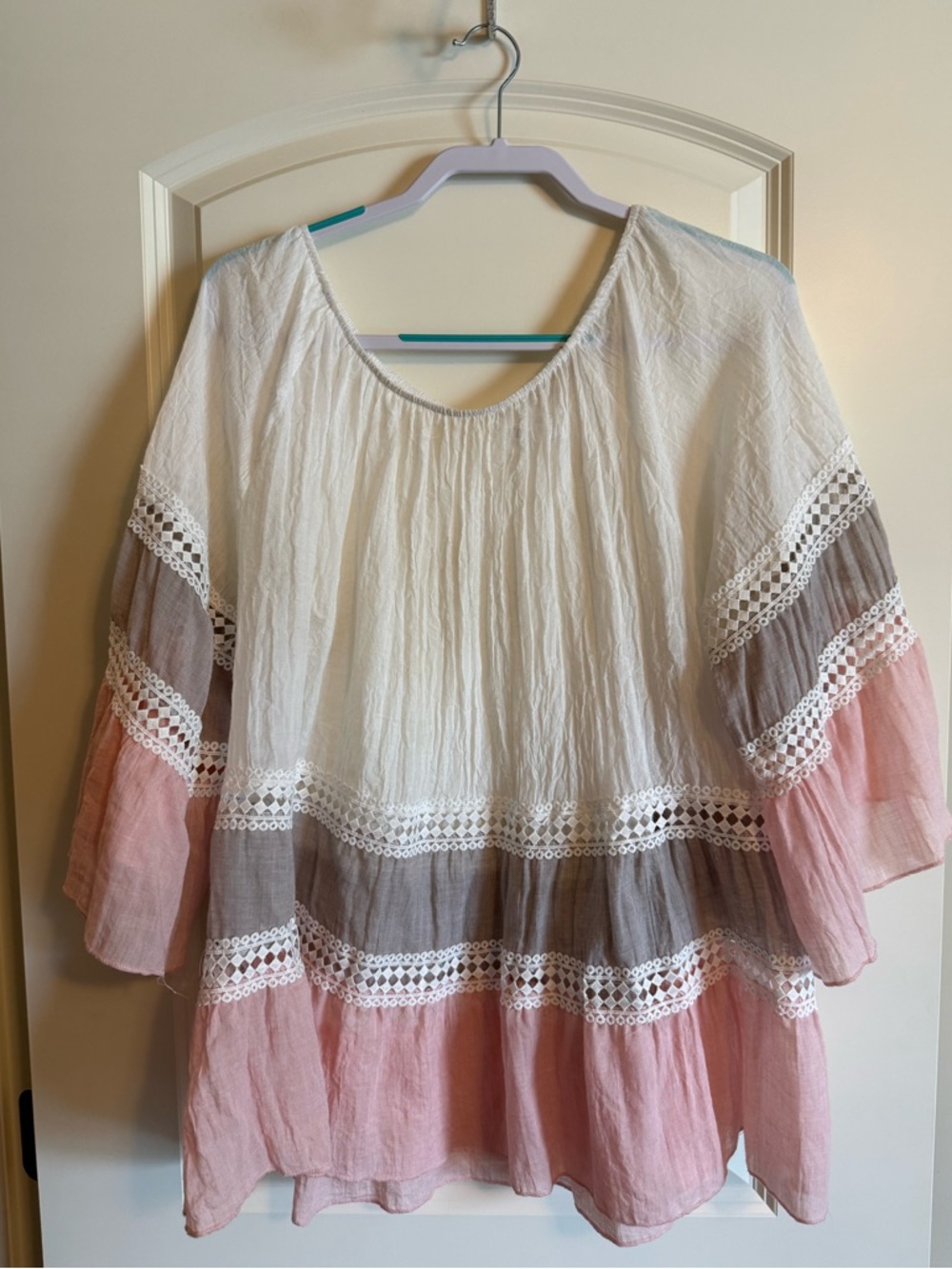 Kaktus Colorblock Boho Peasant Top – XL
